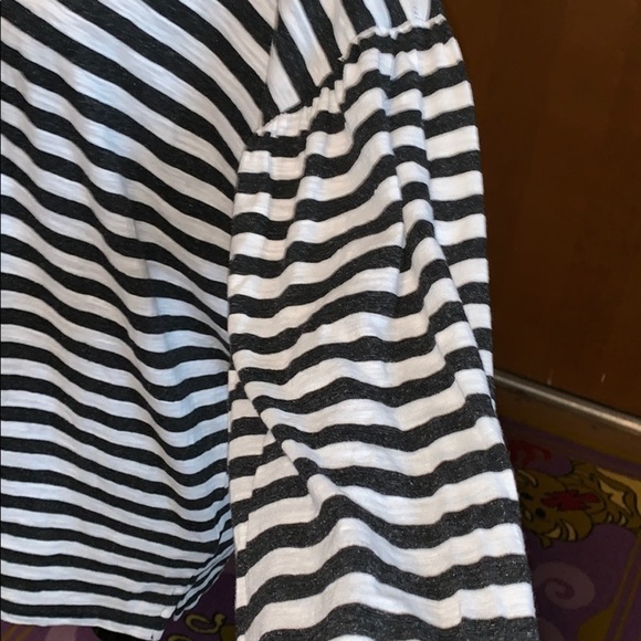 Chaps black and white striped lace up t-shirt - Picture 3 of 5